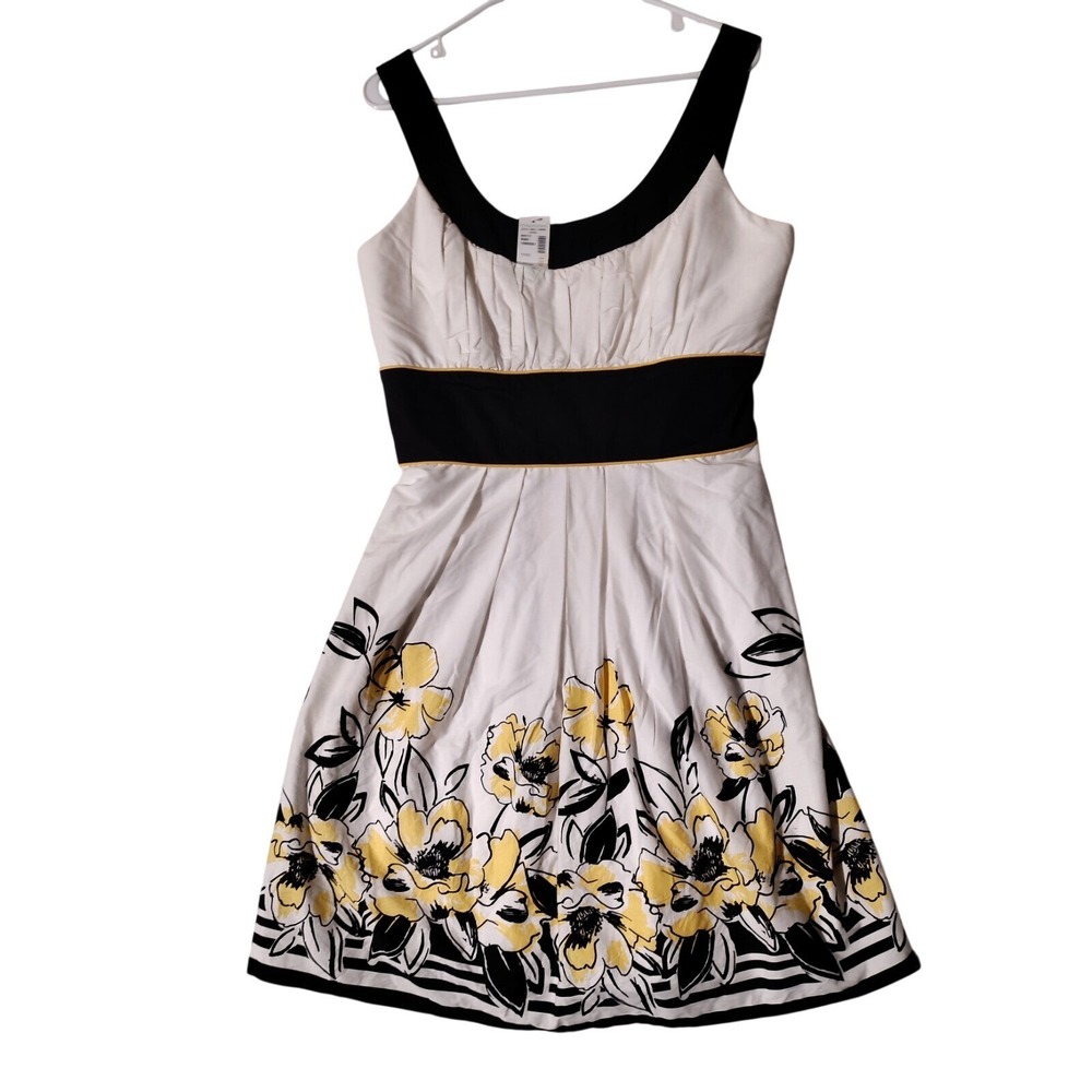 Maurices White/Black Floral Sleeveless Empire Waist Dress Size 11 NWT